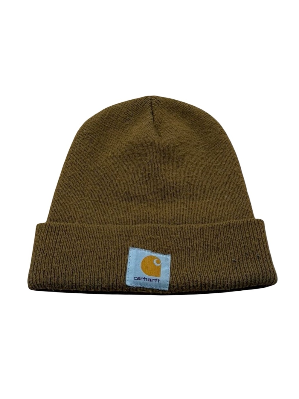 Men’s Carhartt Tan Acrylic Watch Beanie Brown Logo Patch